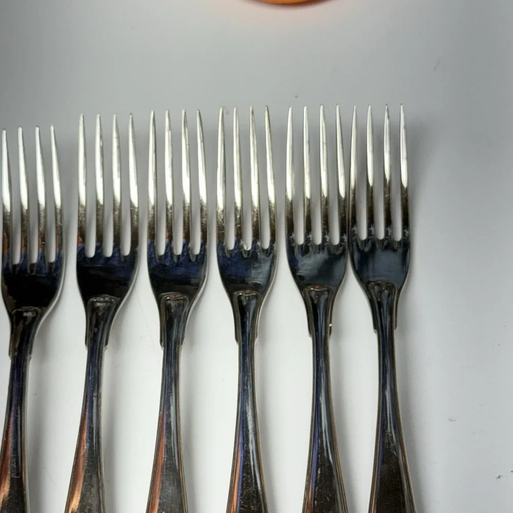 Set Of 6 Swedish SV Prima NY Silver Silverplate Cocktail Forks ‎ 4.5